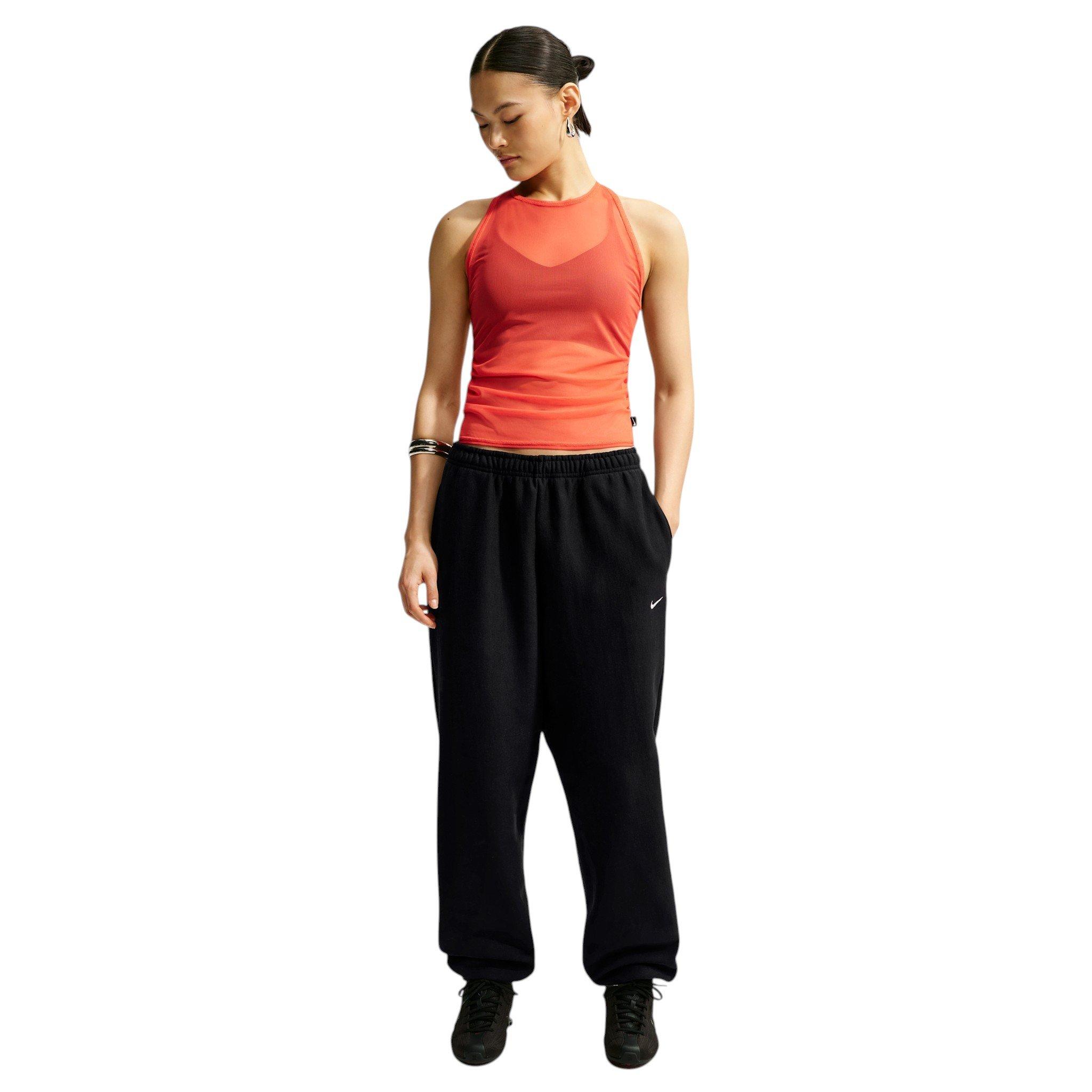 Nike Women's Studio Fleece Heavyweight Oversized High-Rise Joggers - Black/Off-White - BLACK/OFF-WHITE